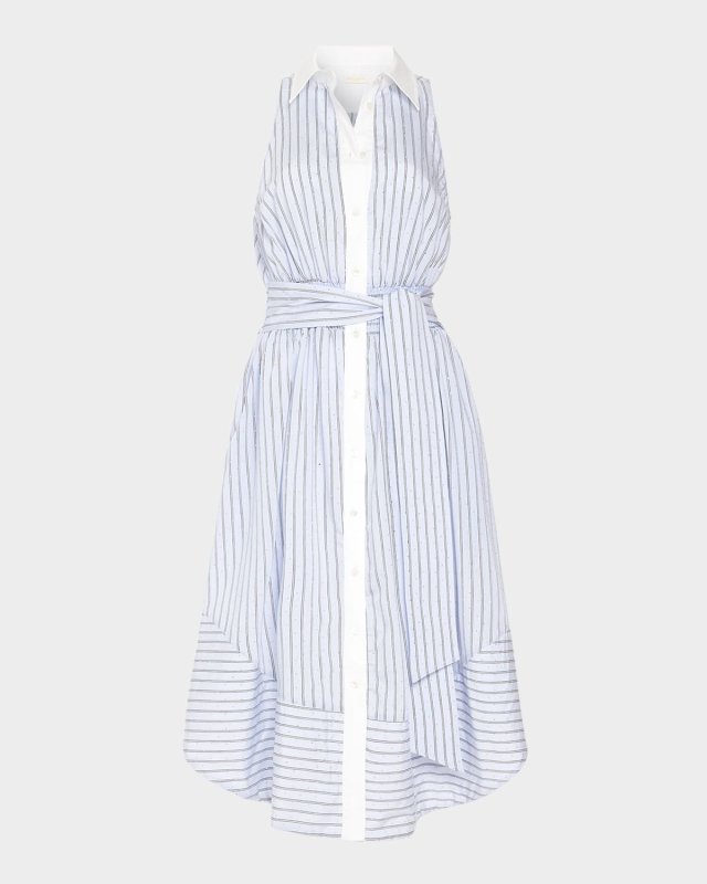 Juniper Embellished Striped Shirtdress
